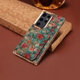 thumbnail image 6 of Allytech Plating Case for Samsung Galaxy S23 Ultra with Back Credit Card Holder, Ultra Slim Stylish Flowers Pattern PU Leather Kickstand Shockproof Protective Soft Cover for Women Girls - Blue, 6 of 6