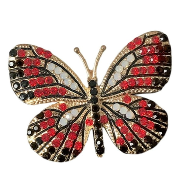 Clip de mariposa brillante para coche para mujer, decoración interior del coche, ambientador para coche negro rojo