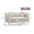 thumbnail image 2 of Glory Furniture Pompano Velvet Upholstered Loveseat in Ivory, 2 of 8