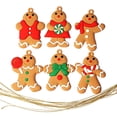 thumbnail image 2 of Adornos de hombre de jengibre, muñeco de hombre de jengibre tradicional, adorno colgante para árbol de Navidad, decoraciones navideñas, 6 uds., 2 of 8
