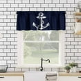 thumbnail image 5 of Anchor Valance Curtains Retro Abstract Nautical Navy Blue White Rod Pocket Curtain Valance for Kitchen Bedroom Living Room Decor 1 Panel W54xL18 Inch, 5 of 6