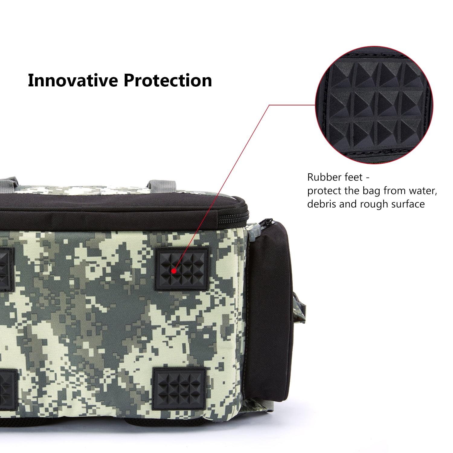 Bassdash Fishing Tackle Backpack Water Resistant Lightweight Tactical Bag Soft Tackle Box with Rod Holder and Protective Rain Cover