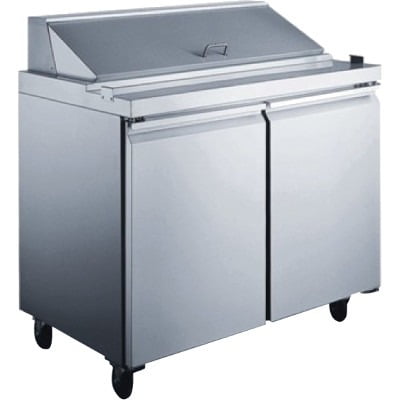 - EQ Kitchen Line SCL2-36 2 Door Food Prep Table Refrigerator, Silver