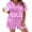Blue Purple, variant on Ekouaer Womens Silk Satin Pajamas Sets 2 Piece Short Sleeve Sleepwear Button Down Top and Shorts Pjs Lounge Wear Sets TW107 XXL