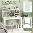 thumbnail image 6 of Costway Computer Desk with Hutch 2 Power Outlets USB & Type-c charging Ports 3 Shelves White, 6 of 11