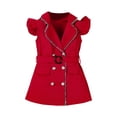 thumbnail image 5 of Miluxas Girl Bodycon Dresses,Business office Midi Cap Sleeve Button Pencil formal Outfits Red 7-8Years, 5 of 7