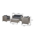 thumbnail image 2 of Outdoor Sofa Set 4 Piece, Patio Furniture Set, Wicker Sofa Set with Loveseat 2 Chairs Table, All-Weather PE Rattan and Water-Resistant Cushions, Modern Outdoor Seating, Black, 2 of 11