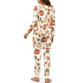 thumbnail image 5 of HELLHERO Thanksgiving Sleepwear fo Women Pumpkin Printed Fall Pajama Crewneck Pjs Set Maple Leaves Printed Nightwear Long Sleeve Tops Jogger Pants Pajama Sets, S, 5 of 5