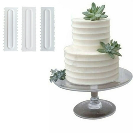 

Cbcbtwo Savings Clearance! 3 PCS Shape White Cake Decorating Icing Smoother Cake Scraper Pastry Baking Tool