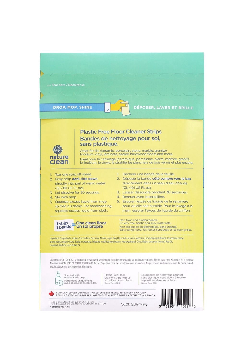 Nature Clean Bandes de nettoyage pour le sol Citron Frais