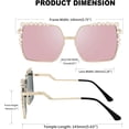 thumbnail image 4 of Gafas de sol cuadradas extragrandes para mujer con diseño de perla para mujer 2021, 4 of 4
