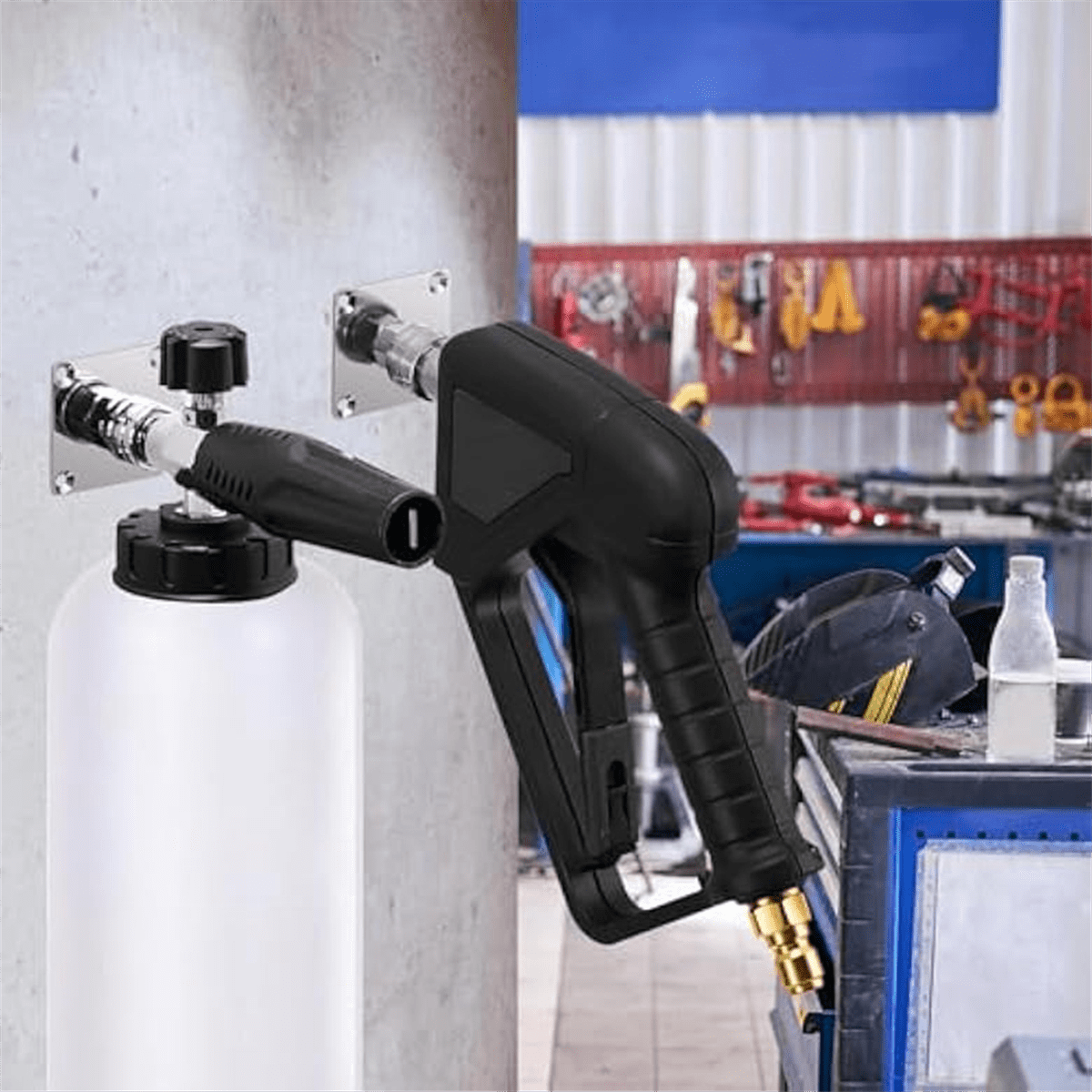 Foam Cannon Holder,Pressure Washer Holder,1/4Quick Connect Automatic Foam Cannon Mount,Pressure Washer Nozzle Tip Holder,3 * foam cannon holder 1 * foam holder