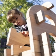 Guidecraft Guidecraft Notch Blocks Set 89 Piece Set: Natural Wooden Stacking Blocks, Educational Montessori Toy for Kids, Indoor/Outdoor Block Play System