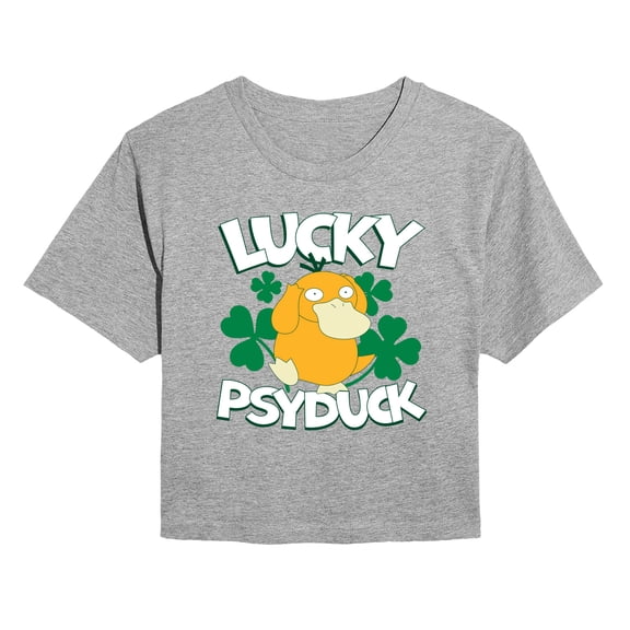 Pokémon - Lucky Psyduck Women's Cropped Graphic T-Shirt