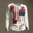 thumbnail image 2 of MEICHEN Patriotic American Flag Shirts for Women Fashion Casual Long Sleeved Celebrates 250th Anniversary USA Shirts Tops, 2 of 4