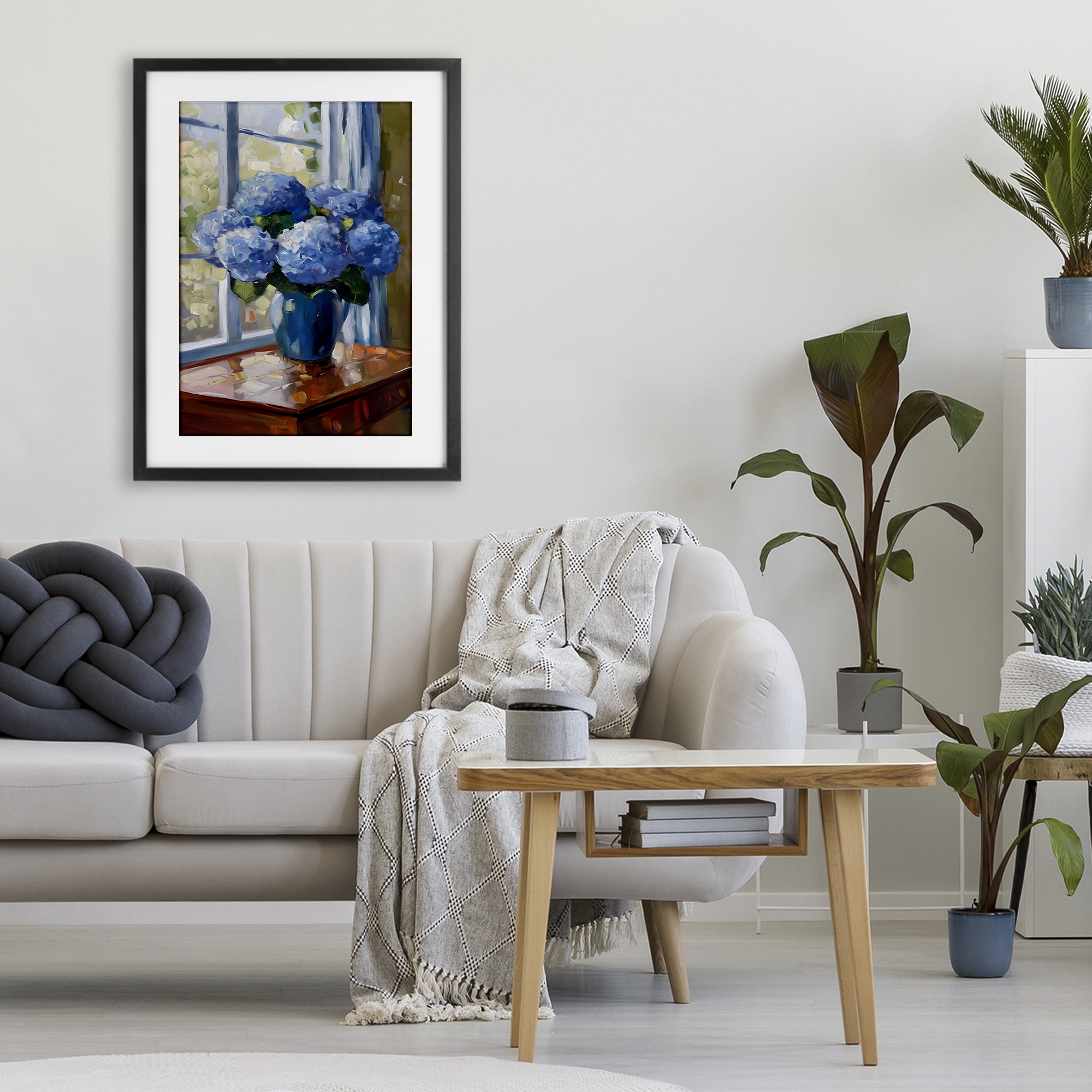 Stupell Industries Winter Hydrangeas by Window Black Framed Print Under Glass, design by Creative Studio