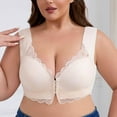 thumbnail image 2 of Front Closure Bras for Women, No Underwire Push up Lace Brassieres, Soft Deep V Wide Straps Bralette, 2 of 5