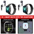 thumbnail image 2 of Montre Intelligente 2 en 1 avec Écouteurs TWS Casque Sans Fil Bluetooth pour iOS Android, 2 of 4