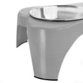 thumbnail image 4 of Gibson Home Bow Wow Meow 3 Piece Elevated Pet Bowl Dinner Set in Grey, 4 of 5