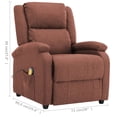 thumbnail image 2 of vidaXL Fauteuil Inclinable de Massage Électrique en Tissu Marron, 2 of 5