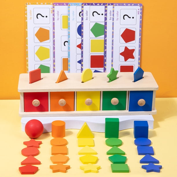 Juguetes de desarrollo Caja de clasificación de forma de color de madera Música de juego para niños mayores de 2 años