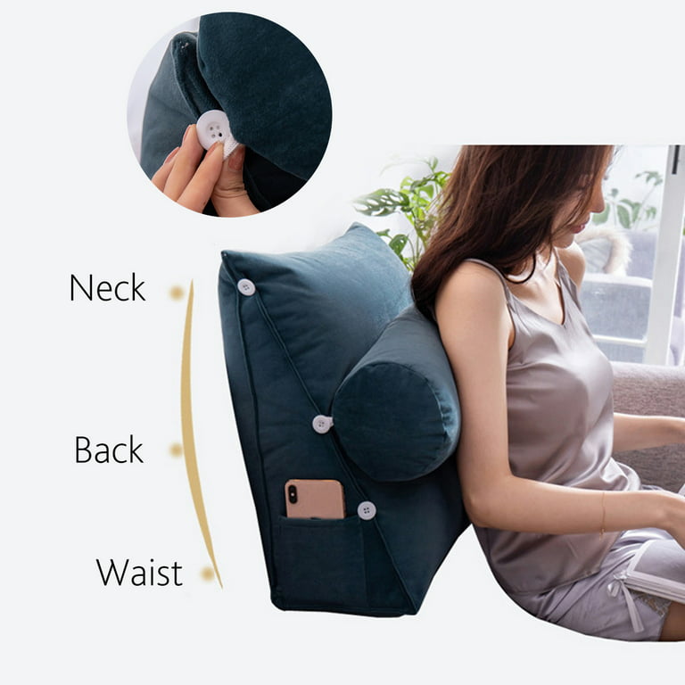 17.7 Wedge Lumbar Support Back Cushion Pillow, Sofa Bed Office Chair  Backrest Waist Neck Support for Relaxing & Lumbar Support, Gift for Friends  and Lovers 