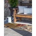 thumbnail image 3 of Unique Loom Outdoor Modern Collection Area Rug - Foliage (2'  x 8' Runner Multi/Gray), 3 of 9