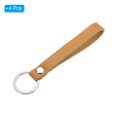thumbnail image 3 of Uxcell Leather Keychain, Key Ring Chain Ring Universally Key Hook  Accessories for Men and Women,Light Brown,4 Pack, 3 of 6