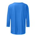 thumbnail image 4 of Birdeem T-Shirt Mode Femme Uni Mi-Longueur Manches 3/4 Blouse Col Rond Hauts Décontractés, 4 of 12