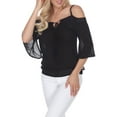 thumbnail image 4 of White Mark Women's Cold Shoulder Peasant Top, 4 of 5