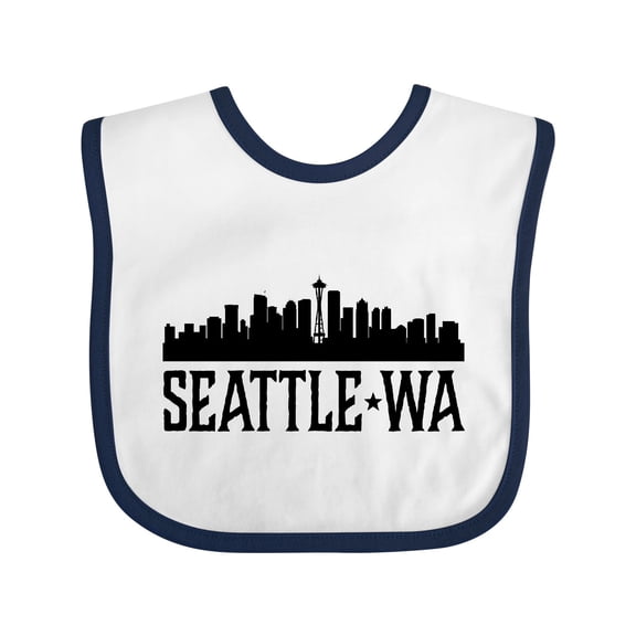 Inktastic Seattle Washington City Skyline Boys or Girls Baby Bib