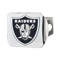 thumbnail image 1 of Fan Mat 22597 Trailer Hitch Cover  Fits 2 Inch Receiver; NFL Oakland Raiders Color Logo; Chrome Plated; Metal, 1 of 4