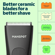 MANSPOT Manscape Body Hair Trimmer for Men , Groin Hair Trimmer Ball Shaver Replaceable Ceramic Blade Heads Waterproof