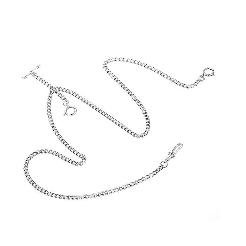 Men's Fashion Jewelry Men's Stainless Steel 16" T Bar Double Albert