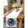 thumbnail image 6 of Winter Wolves Blue Pine Tree Forest Table Runner 13x90in Non-Slip Cotton Linen Table Runners, Winter Snowflakes Dresser Scarves TableRunner for Dinner Kitchen Dining Wedding Party, 6 of 9