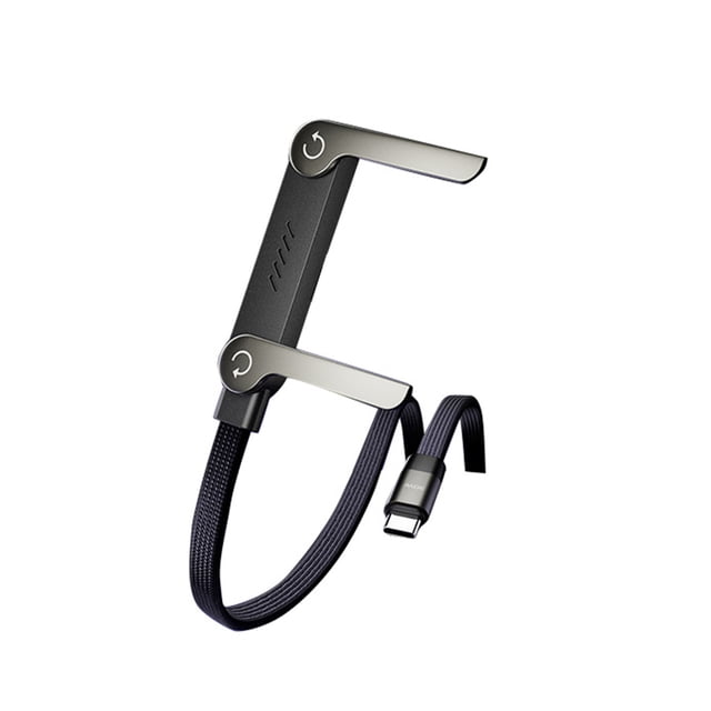 240W Fast Charging Braided USB Data Cable, Foldable Stand Quick Charge Cord, Woven High-Speed Charger Sync Wire