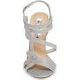 thumbnail image 4 of Lauren Lorraine Gidget Strappy Glitter Sandal High Formal Open Toe Prom Pump (Silver, 9.5), 4 of 6