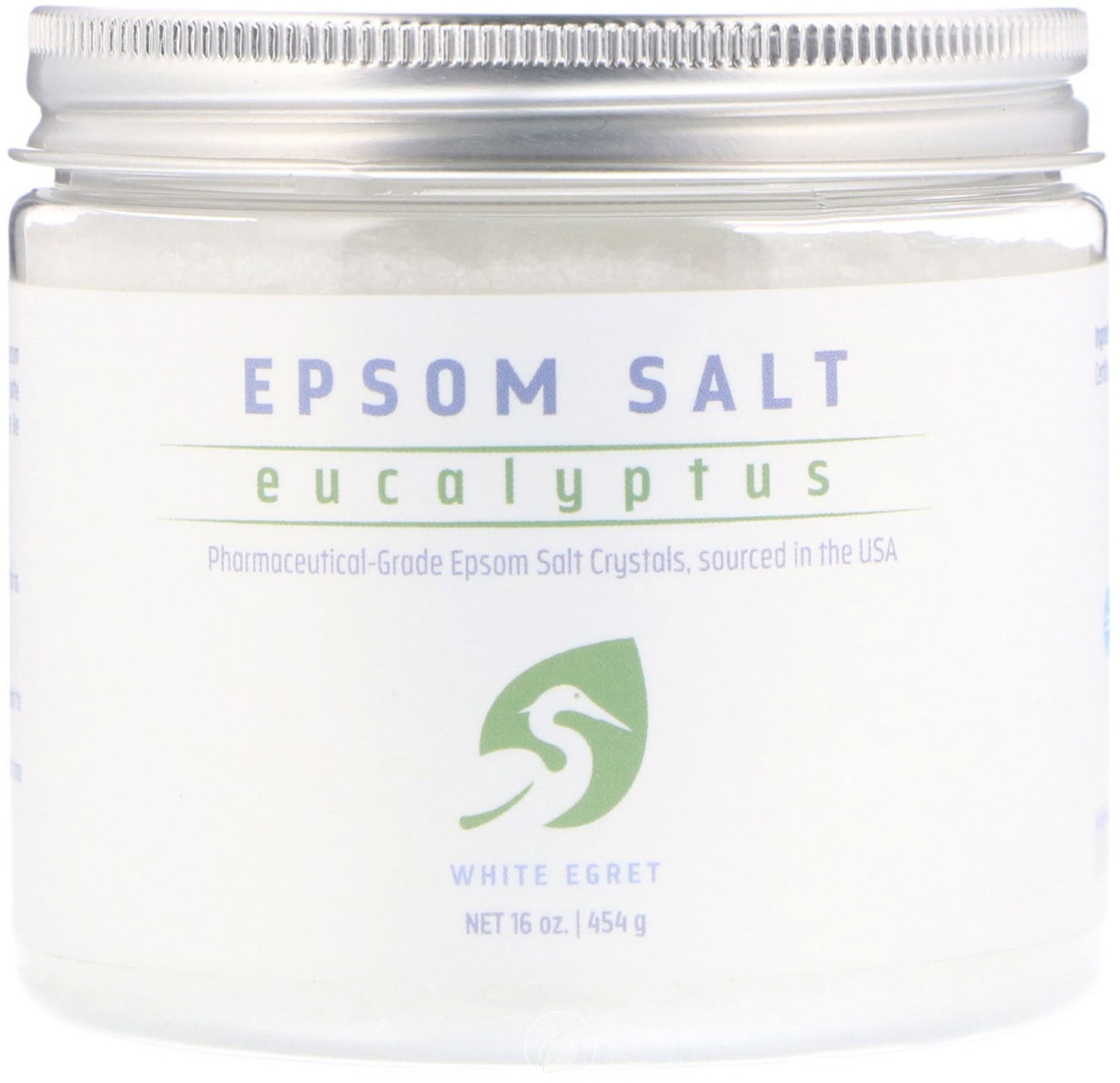 Epsom Salt Eucalyptus 16 oz by White Egret, Pack of 2