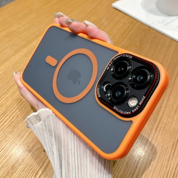 RLXQG Back Cover Cell Phone Case for Apple iPhone 15 Pro Max, Bright Orange