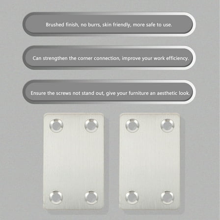 FUTUREORYY - 12Pcs Stainless Steel Furniture Accessories for Repair Work Mending Plates