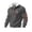 Grey, variant on Men's Fleece Quarter Zip Sweatshirt, Cadet Collar Pullover with American Flag Print, Cozy No Hood Patriotic Sweater for Casual Wear, Daily Outfits Black L