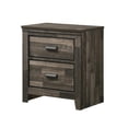 thumbnail image 1 of Benzara BM241274 Night Stand with 2 Drawers & Butcher Block Design, Brown, 1 of 1