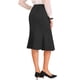 thumbnail image 3 of Falda lápiz con dobladillo rizado Inspire Chic para mujer, de cintura alta, elegante y casual, falda midi XS negra, 3 of 5