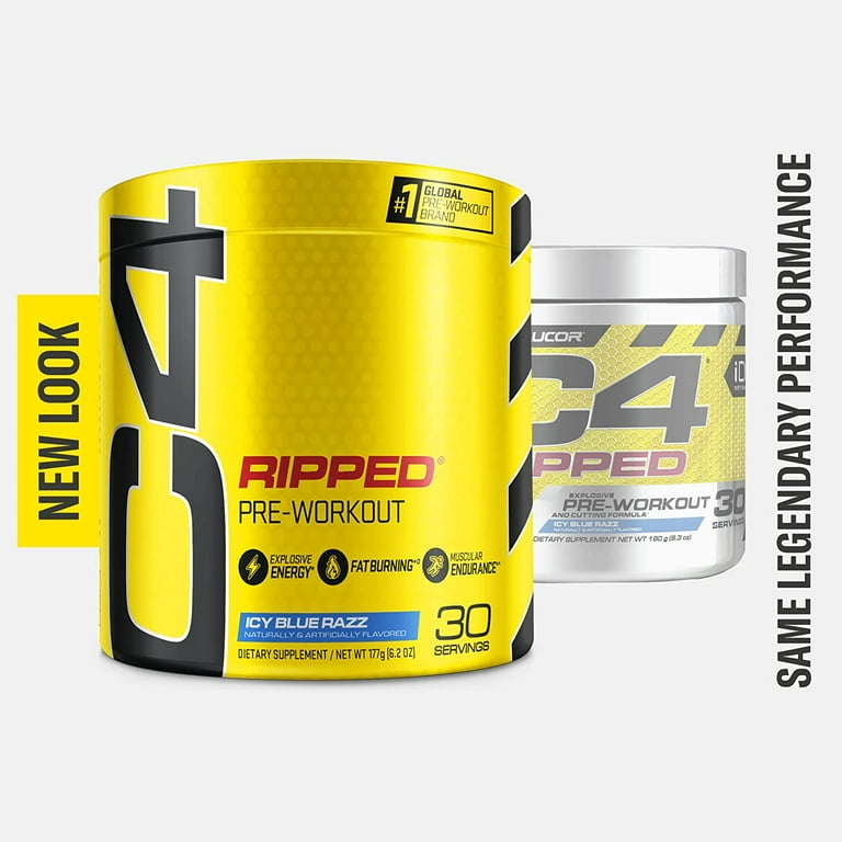Cellucor C4 Ripped Pre-Workout Icy Blue Razz 30 Servings
