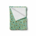 thumbnail image 2 of Cartoon Soft Flannel Fleece Throw Blanket, Autumn Season Foliage Background Hipster Foxes with Glasses Design, Cozy Plush for Indoor and Outdoor Use, 70" x 90", Pale Green Orange, by Ambesonne, 2 of 6