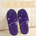 thumbnail image 2 of Fotbe Crystal Purple Snowflake Pantuflas Peludas para Mujer con Estampado, Zapatillas de Peluche, Zapatos de Invierno para Casa, Uso Interior y Exterior-Large, 2 of 8