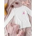 thumbnail image 4 of Breast Cancer Awareness Pink Ribbon Pocket Print Women Long Sleeve T-Shirt Large Black, 4 of 5