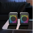 thumbnail image 1 of NARABB Light Emitting Computer Speaker USB Mobile Phone Laptop Desktop Mini Speaker Hifi Stereo Sound Cable Subwoofer Computer Audio 2 Pcs, 1 of 9