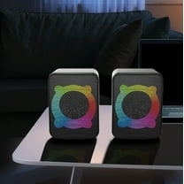 Hwkond Portable Speakers Light Emitting Computer Speaker USB Mobile Phone Laptop Desktop Mini Speaker Hifi Stereo Sound Cable Subwoofer Computer Audio 2 Pcs On Clearance