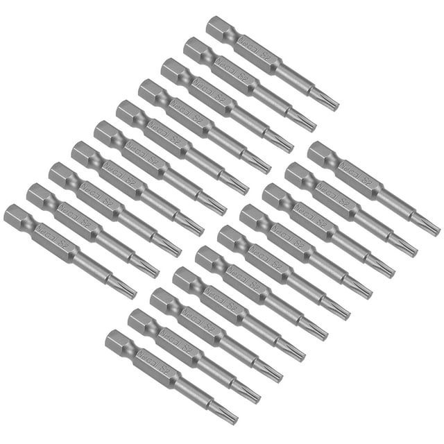 20 piezas 50 mm 1/4" Vástago Hex T15 Brocas de Destornillador Torx S2 Acero Aleado Alto